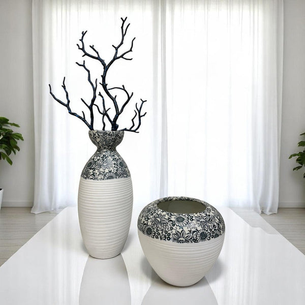 Forest Ripple Ceramic Vases