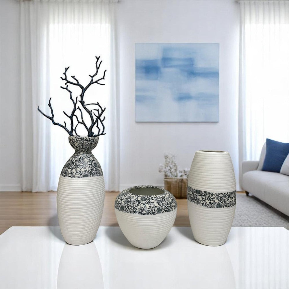 Forest Ripple Ceramic Vases