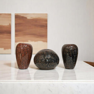 Italian Murano Brown Glass Vases Set