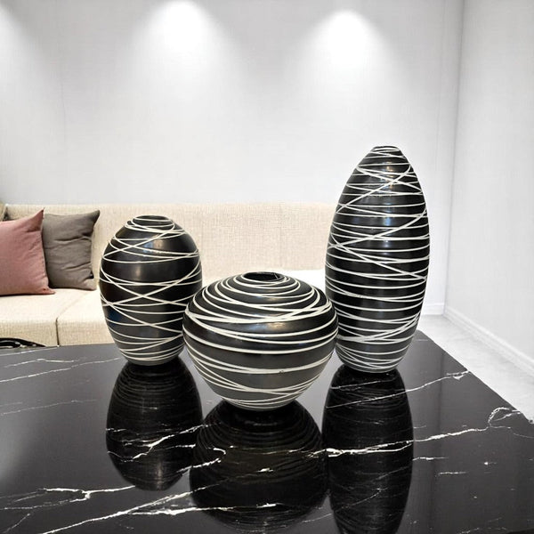 Modern Black Decorative Vase Set
