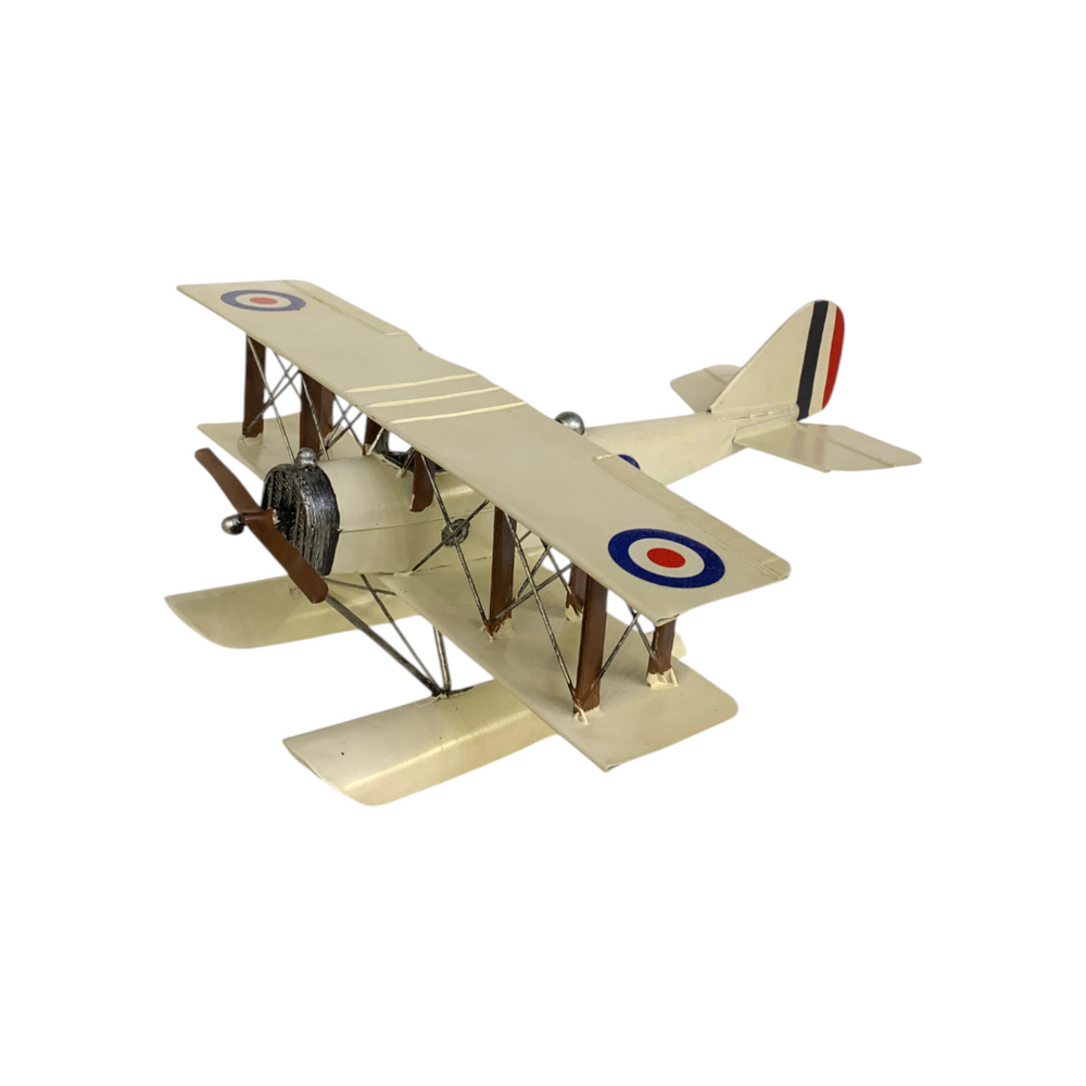 Metallic Vintage Military Biplane Model