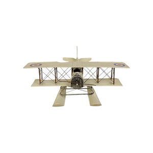 Metallic Vintage Military Biplane Model