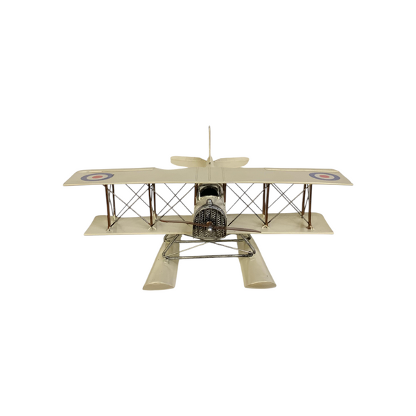 Metallic Vintage Military Biplane Model
