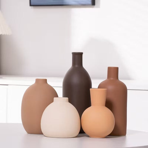 Verdant Relic Ceramic Vases (Set of 5)