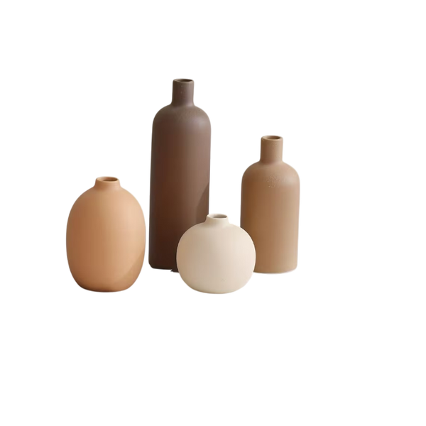 Verdant Relic Ceramic Vases (Set of 5)