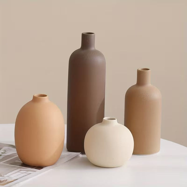 Verdant Relic Ceramic Vases (Set of 5)