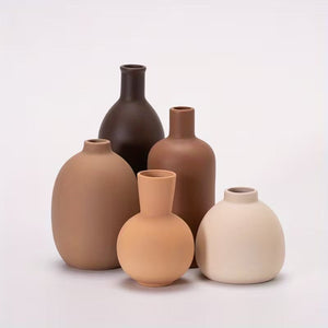 Verdant Relic Ceramic Vases (Set of 5)