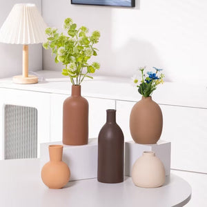 Verdant Relic Ceramic Vases (Set of 5)