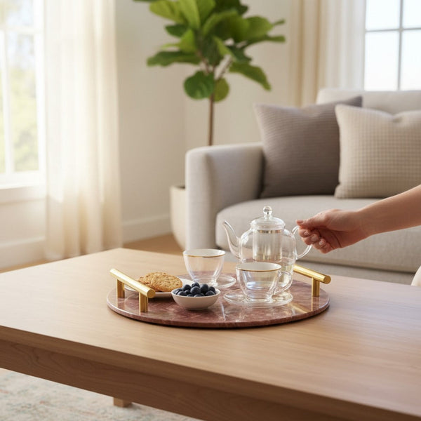 Luxury Round Marble Serving Tray