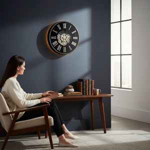 Luxury Roman Numeral Gears Wall Clock