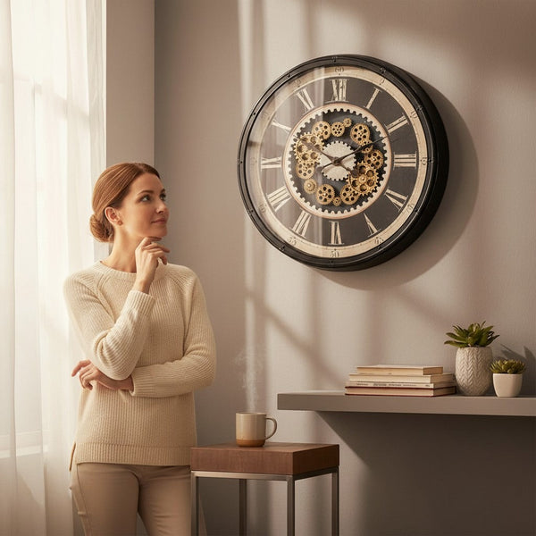 Vintage Industrial Skeleton Wall Clock