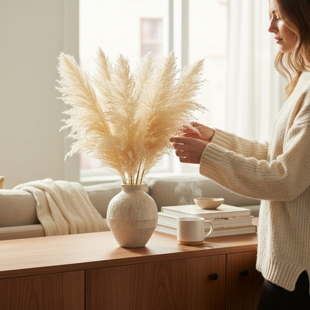 Luxury Cream Pampass Stems (Packet)