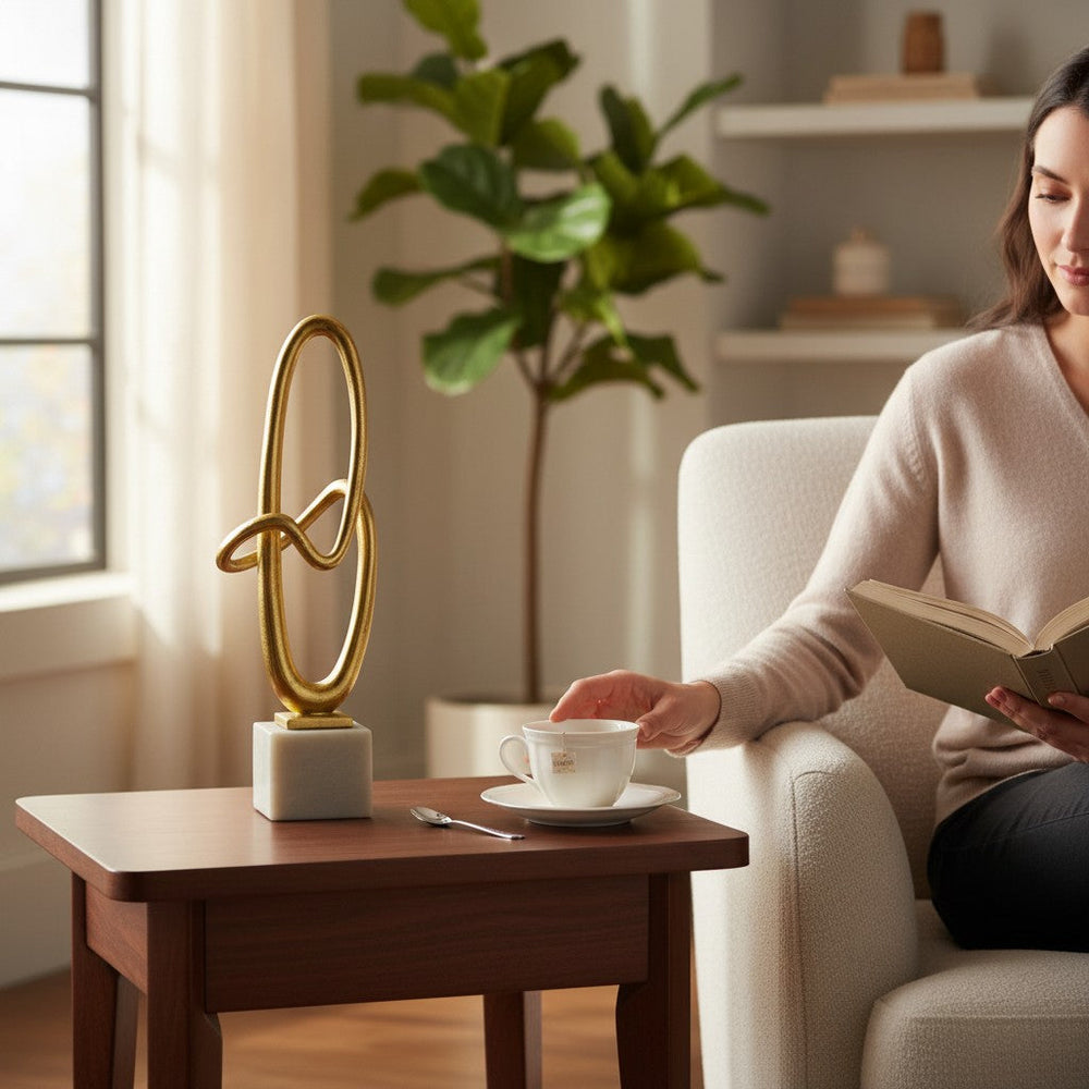 Modern Gold Abstract Decorative Sculpture