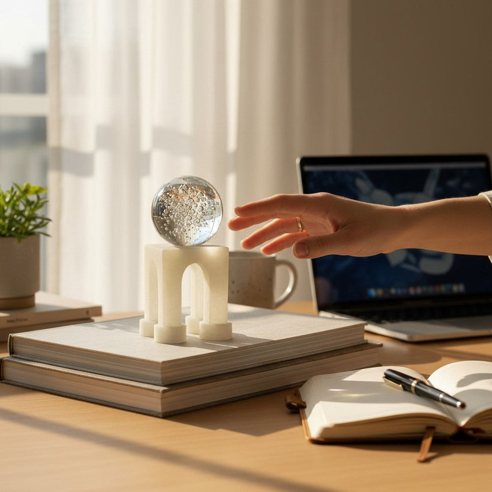Modern Crystal Ball Abstract Sculpture