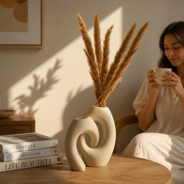 Luxury Abstract Interlocking Ceramic Vase
