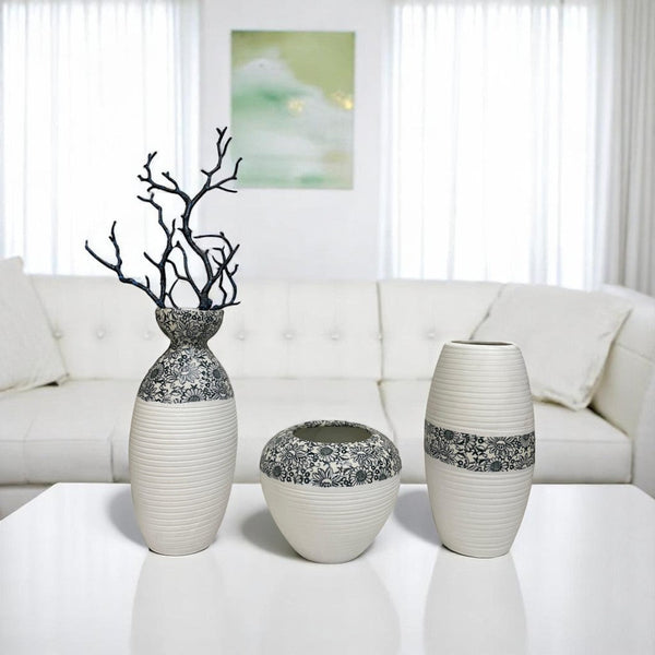 Forest Ripple Ceramic Vases