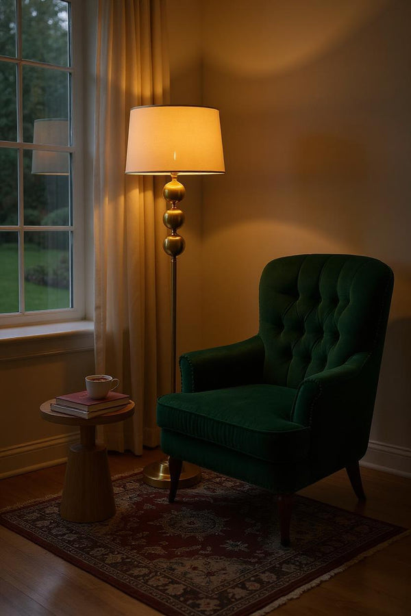Aureum Luxe – Golden Brass Metallic Floor Lamp