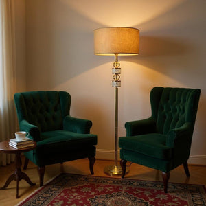 Stellar Glow – Metallic Crystal Floor Lamp