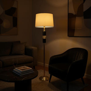 Obsidian – Matte Rose-Gold Floor Lamp