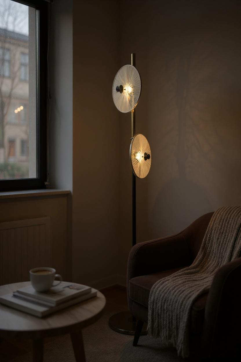 Noir Black Crystal & Brass Floor Lamp