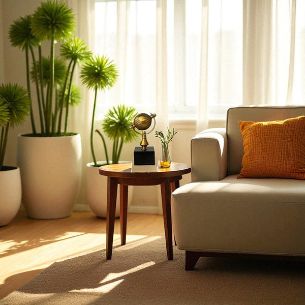 Metallic Brass Rotating Globe Decor