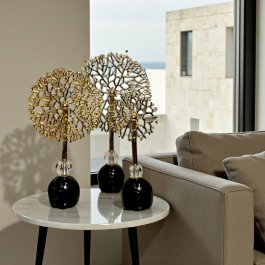 Round Metallic Coral Ornaments