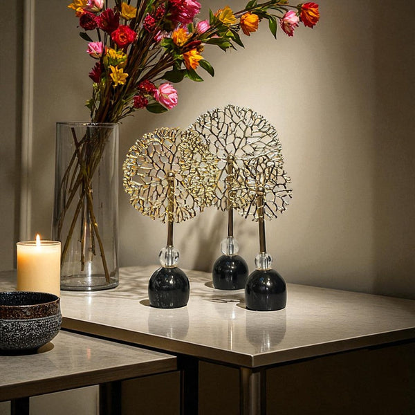 Round Metallic Coral Ornaments