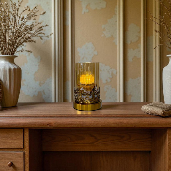 Halo Brass Crystal Vintage Candle Holder