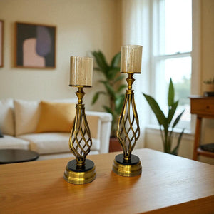 Imperium Vintage Spiral Candle Holders (Pair)