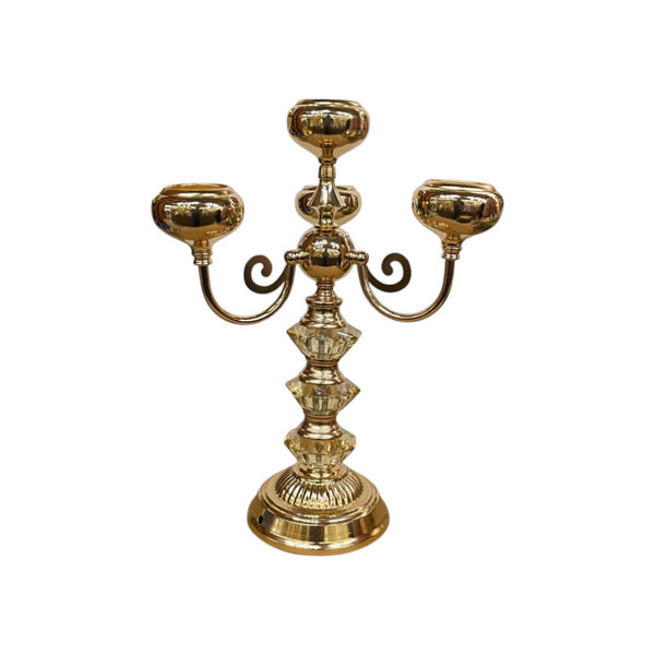 Imperial Crystal & Brass Candle Sculpture