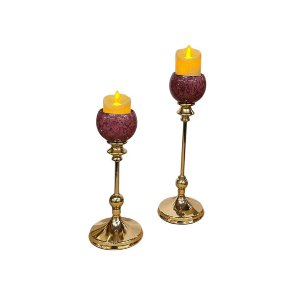 Modern Ceramic Candle Stands (Pair)