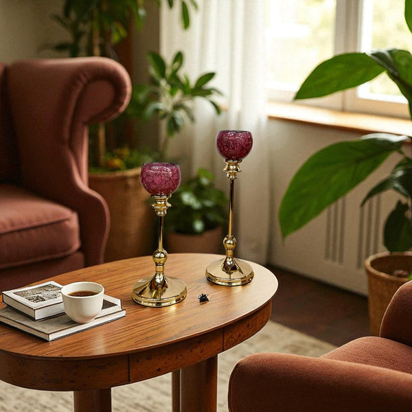 Modern Ceramic Candle Stands (Pair)