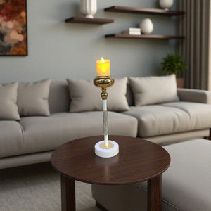 Pure Line Crystal & Metal Candle Stand