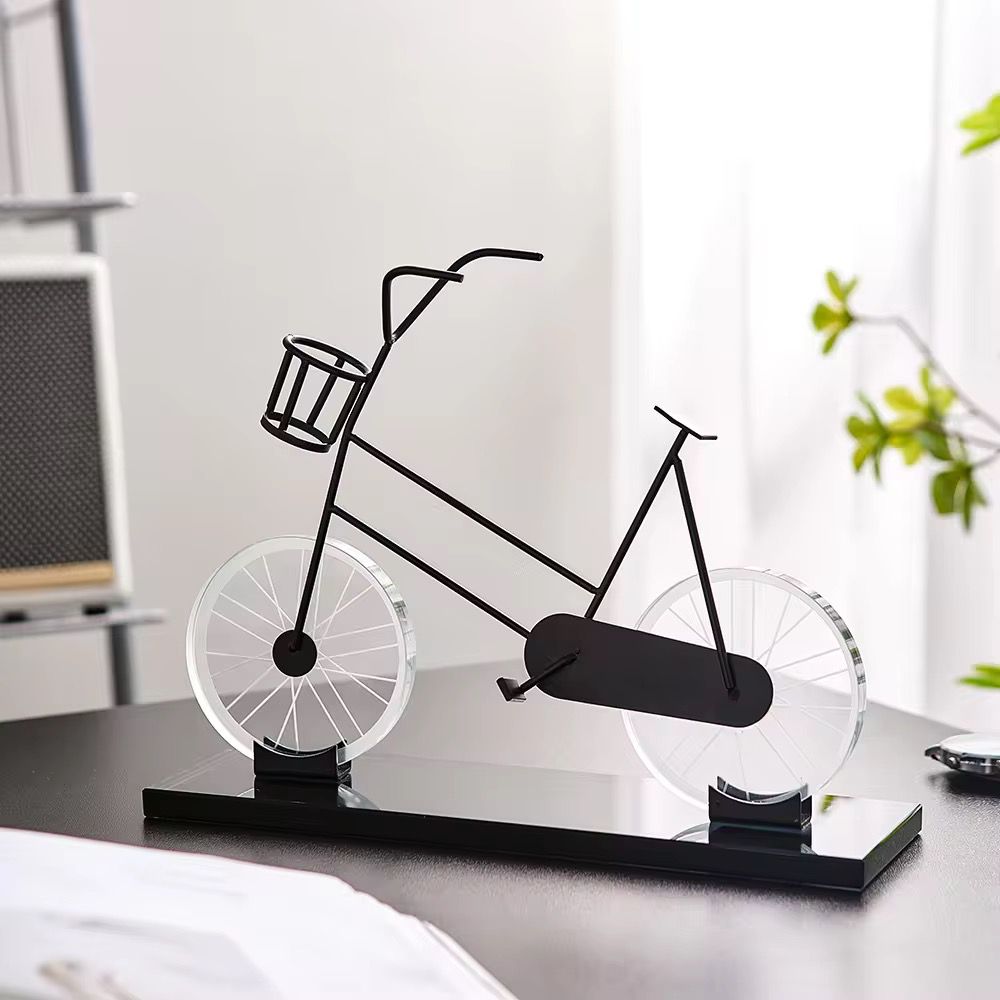 Modern Crystal Bicycle Table Decor