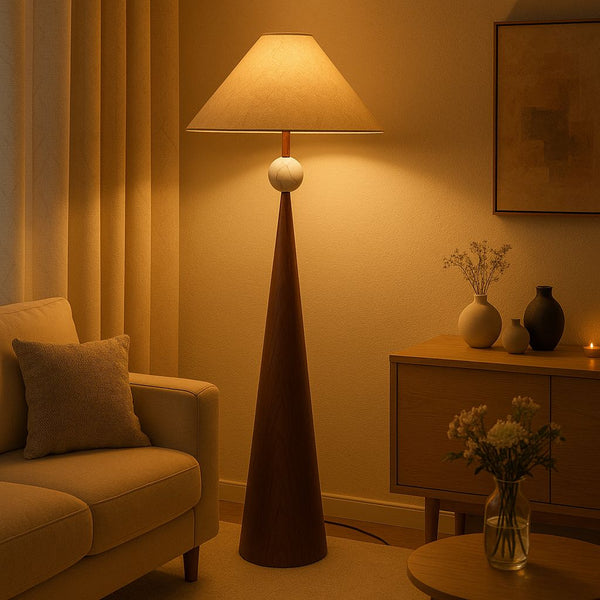 Elegant  Lumos Cone Contemporary Floor Lamp