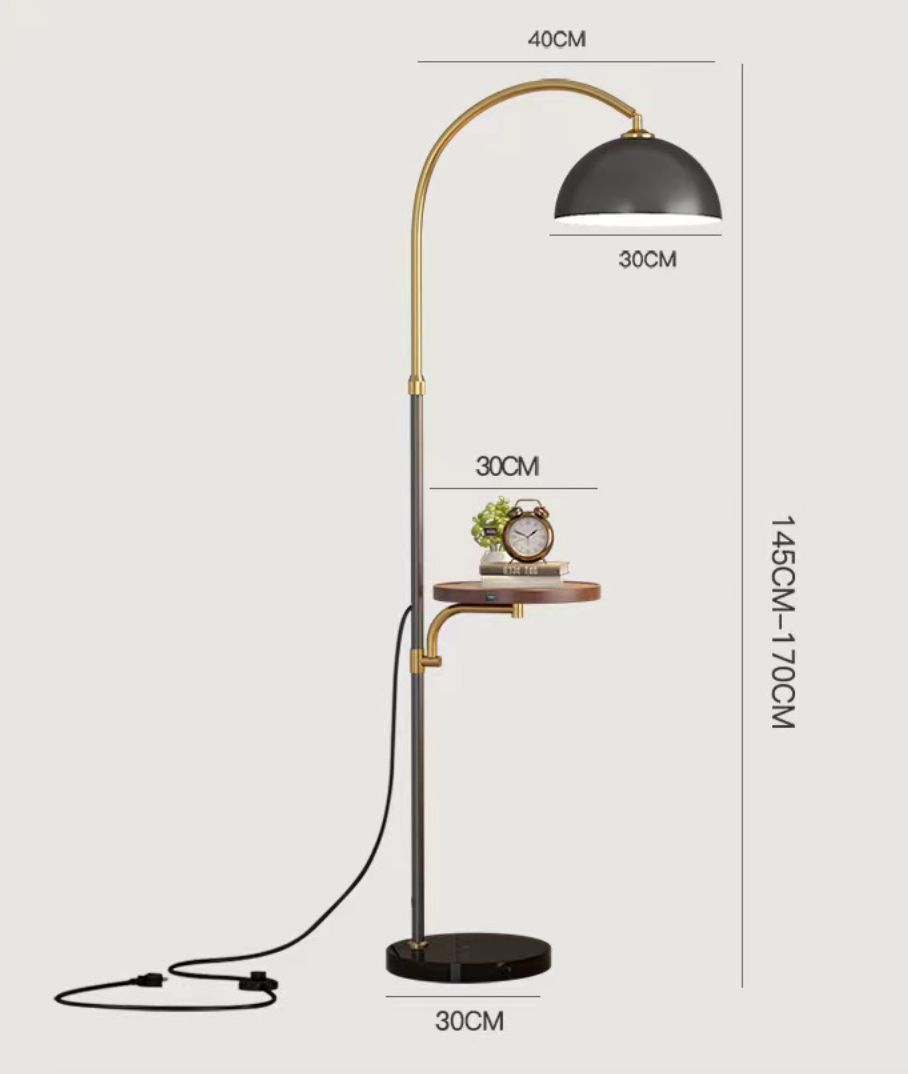 Arden Arc Floor Lamp with Metallic Table