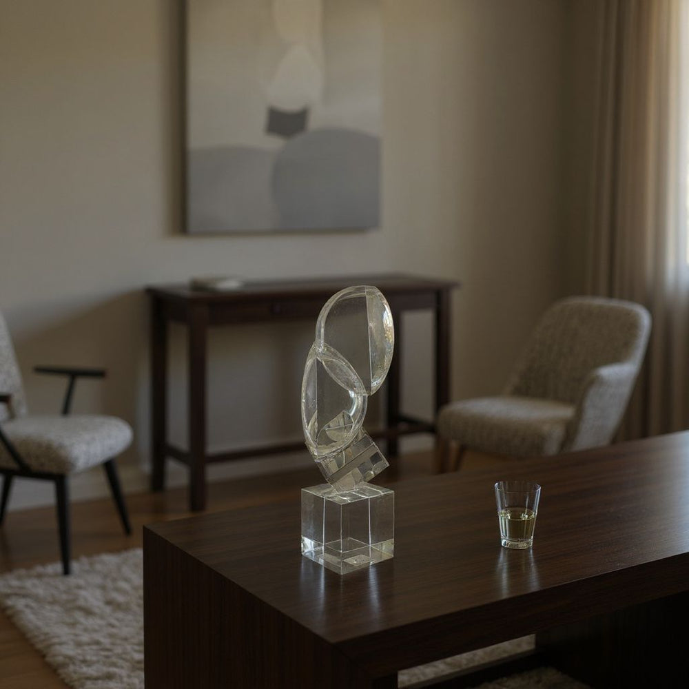 Faceted Crystal Decorative Sculpture
