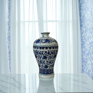 Trio of Blue & White Porcelain Vases