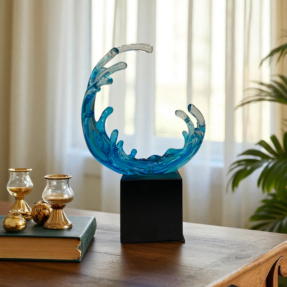 Ocean Crest Crystal Frosted Sculpture
