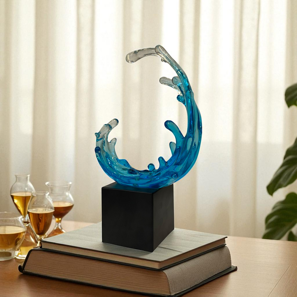 Ocean Crest Crystal Frosted Sculpture