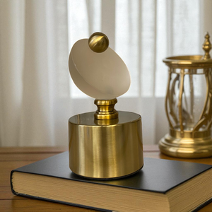 Modern Brass & Crystal Decorative Sculpture