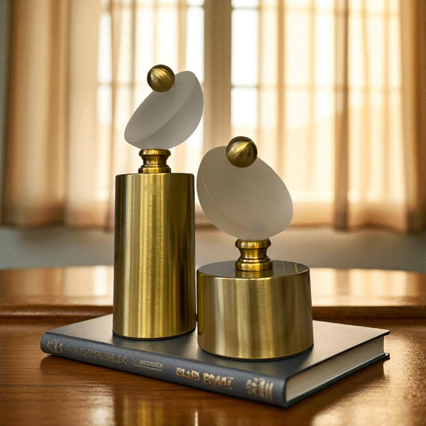 Modern Brass & Crystal Decorative Sculpture