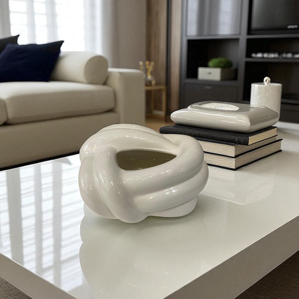 Puffed Knot Ceramic Tissue Box