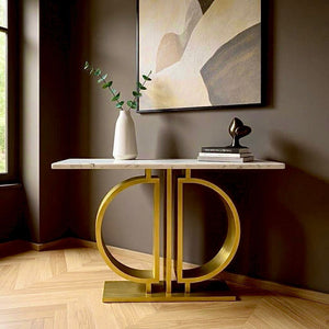Lux Modern SS Side Console White Top