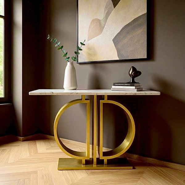Lux Modern SS Side Console White Top