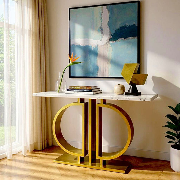 Lux Modern SS Side Console White Top