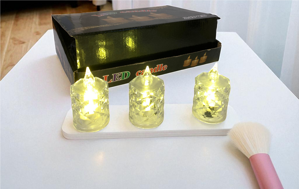 Crystal-Effect Flameless LED Candles