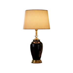Classic Jet-Black Porcelain Table Lamp