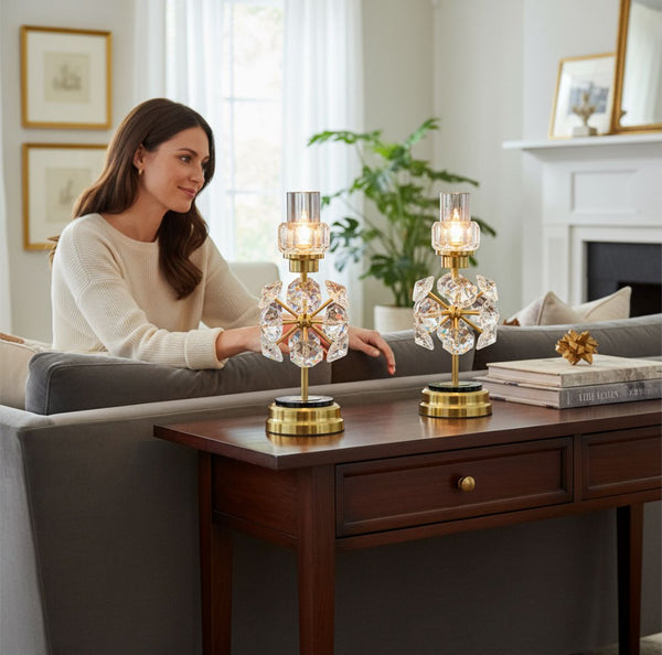 Imperial Crystal Brass Candle Holders
