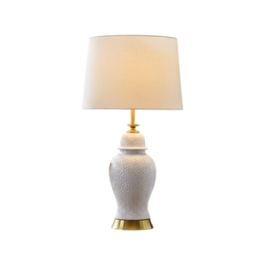 Embossed White Porcelain Lamp